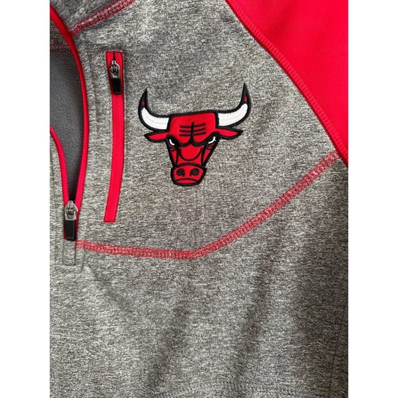 NBA G-III by Carl Banks Chicago Bulls 1/4 Zip Fleece Lined M Pullover READ - Picture 3 of 11